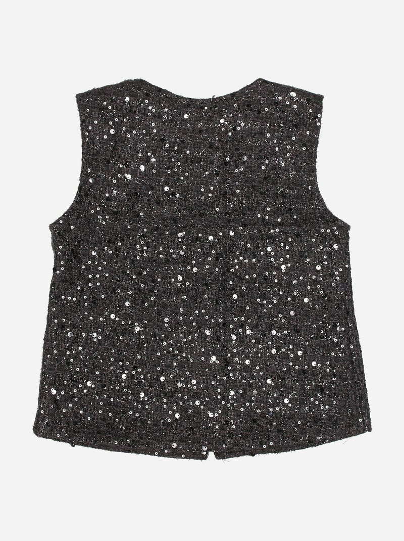 Conjunto elegante decorado com lantejoulas - Kids Star Preto - Kiabi