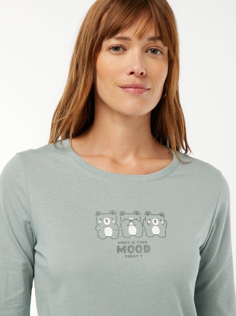 Conjunto em jersey - 2 peças Azul - Kiabi