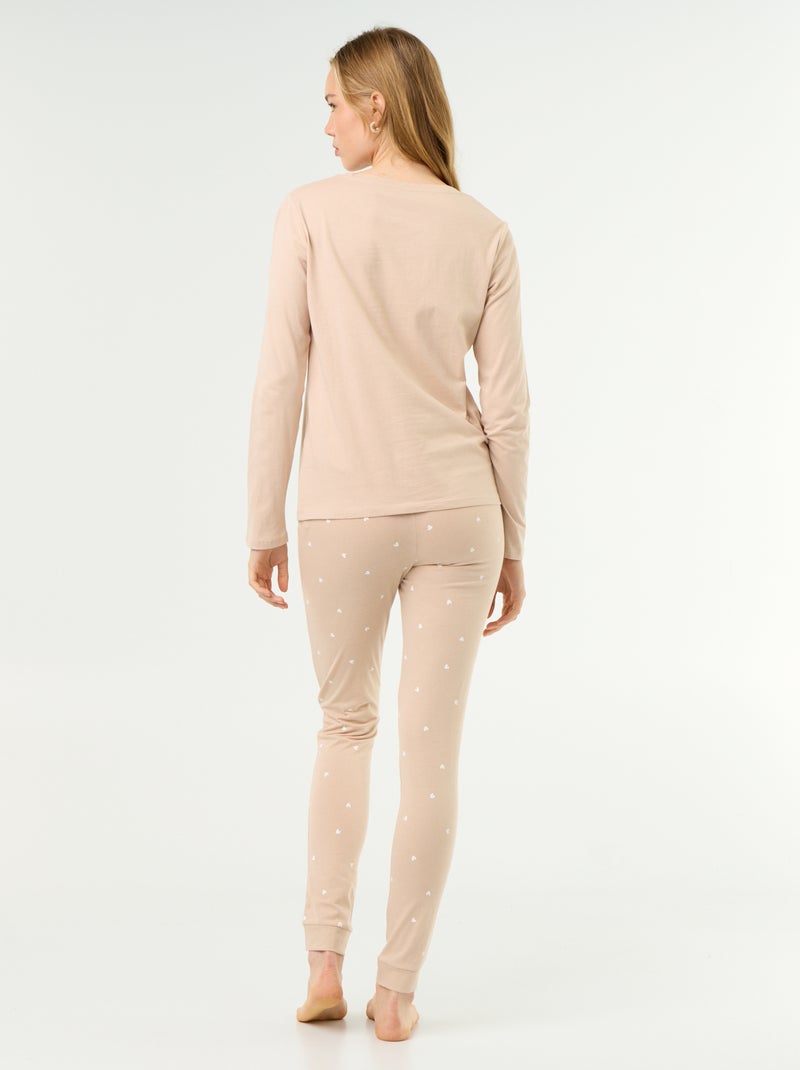 Conjunto em jersey - 2 peças Bege - Kiabi