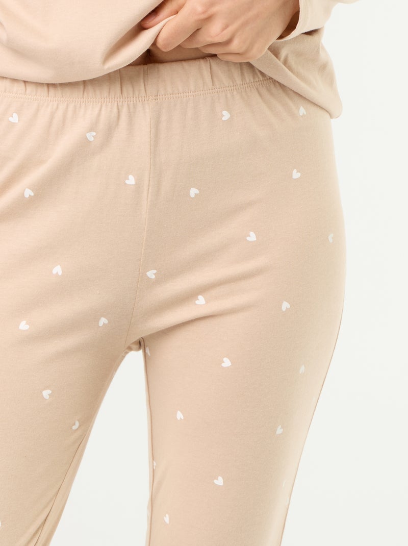 Conjunto em jersey - 2 peças Bege - Kiabi