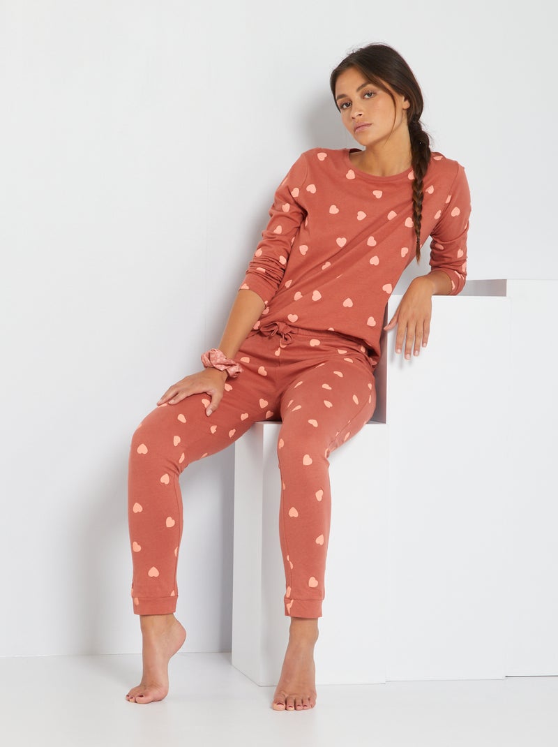 Conjunto em jersey - 2 peças MARROM - Kiabi