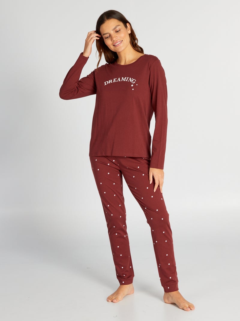Conjunto em jersey - 2 peças VERMELHO - Kiabi