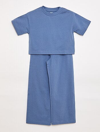 Conjunto em jersey t-shirt + calças