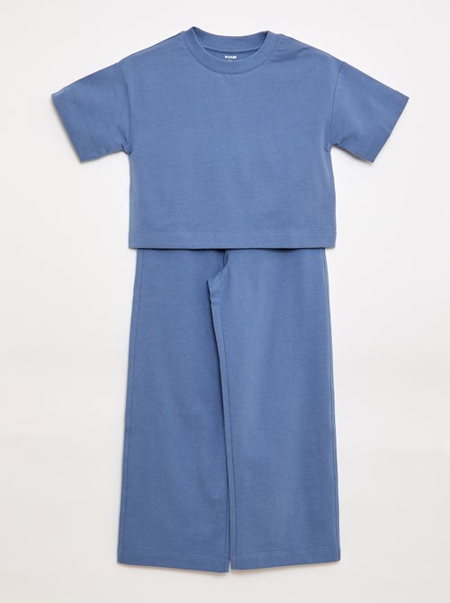 Conjunto em jersey t-shirt + calças - Kiabi