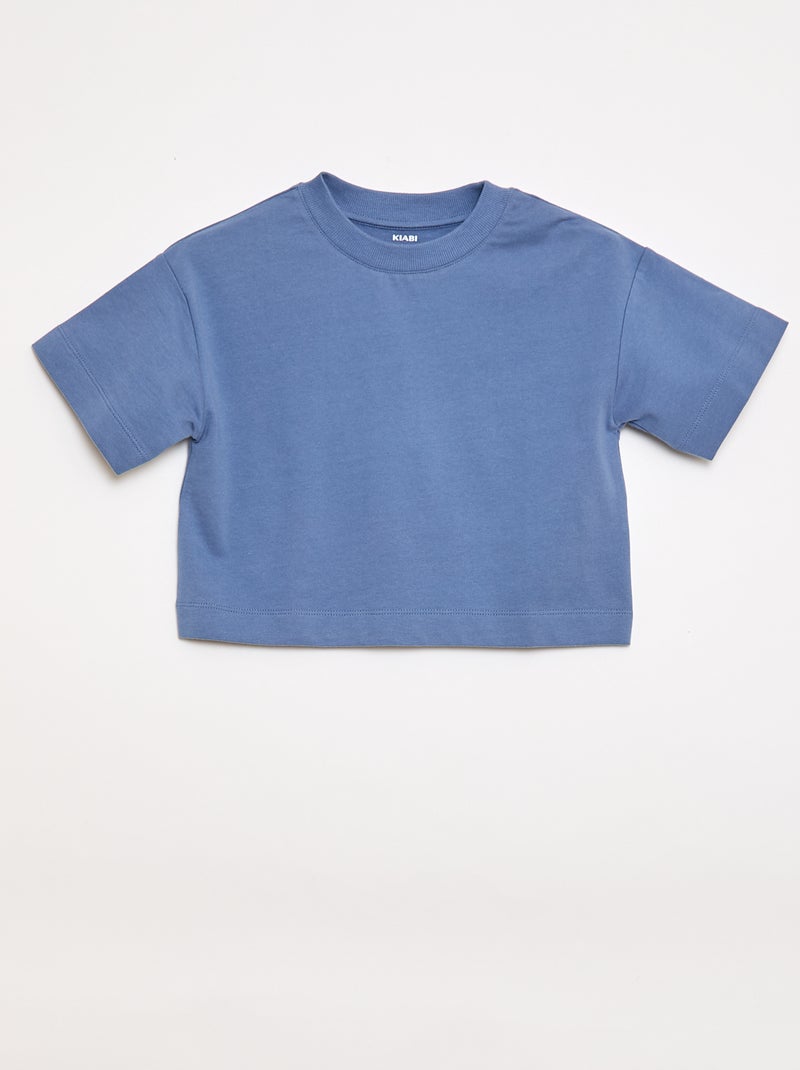 Conjunto em jersey t-shirt + calças Azul - Kiabi