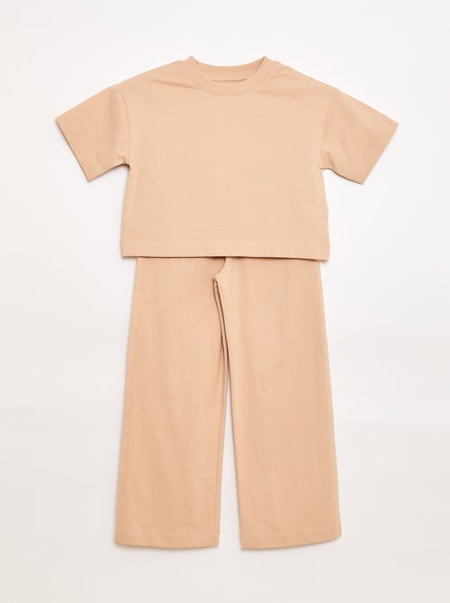 Conjunto em jersey t-shirt + calças - Kiabi