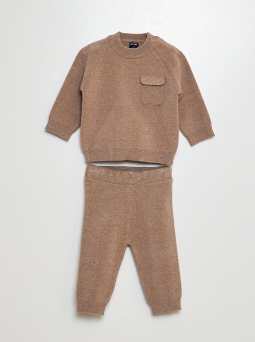Conjunto em malha camisola + calças - 2 peças - Kiabi