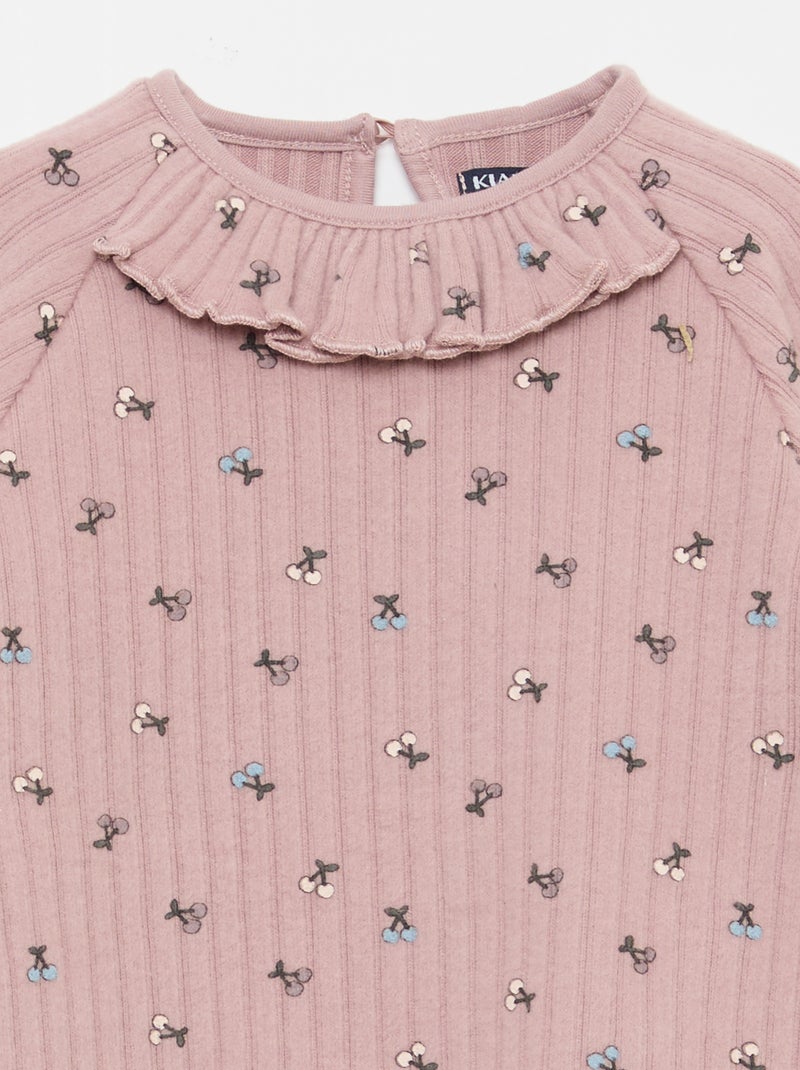 Conjunto em malha fofa - 2 peças Rosa - Kiabi