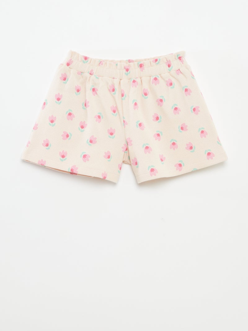 Conjunto em malha gofrada  - 2 peças ROSA - Kiabi