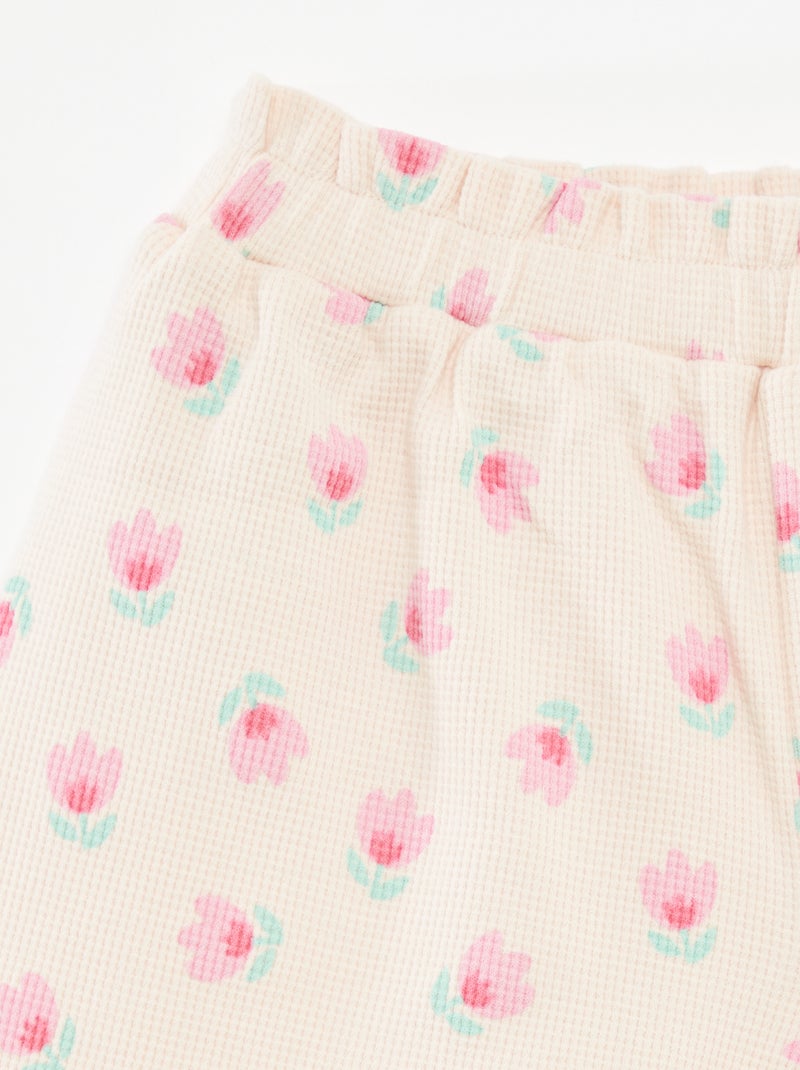 Conjunto em malha gofrada  - 2 peças ROSA - Kiabi