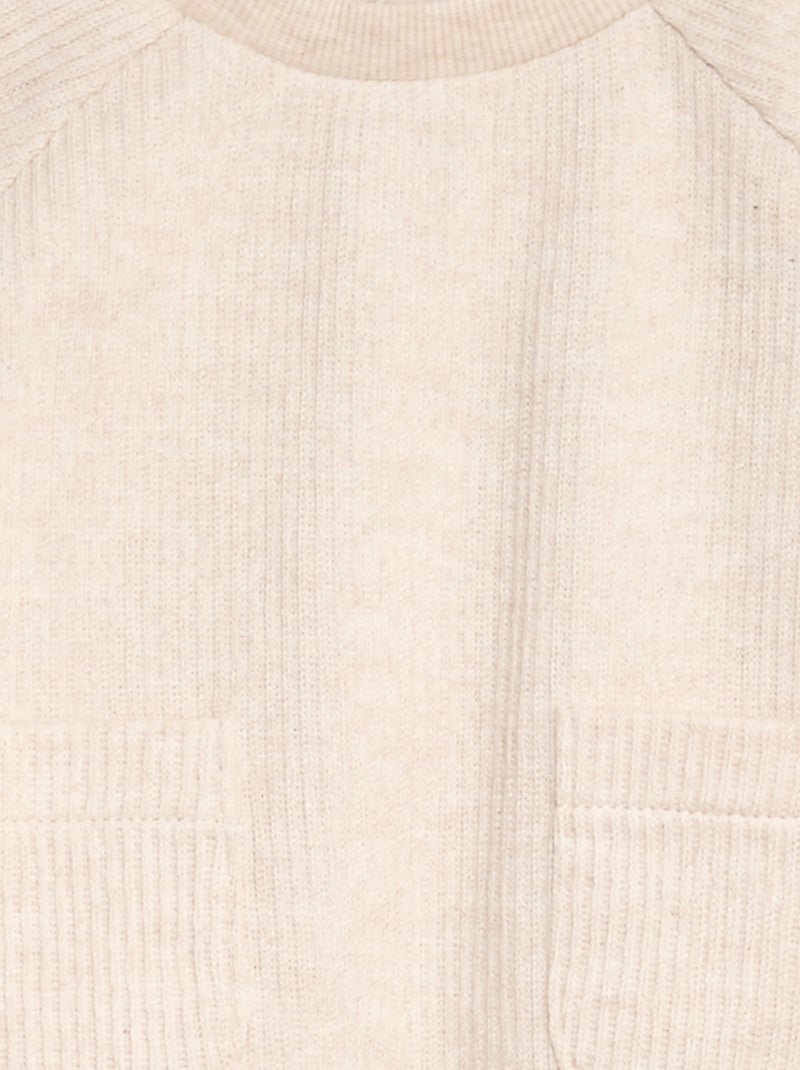 Conjunto em malha nervurada  - 2 peças BEGE - Kiabi