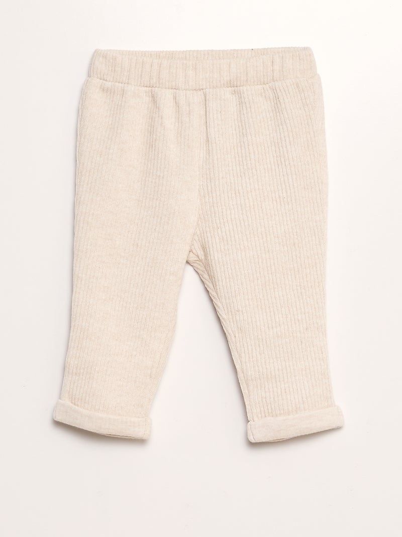 Conjunto em malha nervurada  - 2 peças BEGE - Kiabi