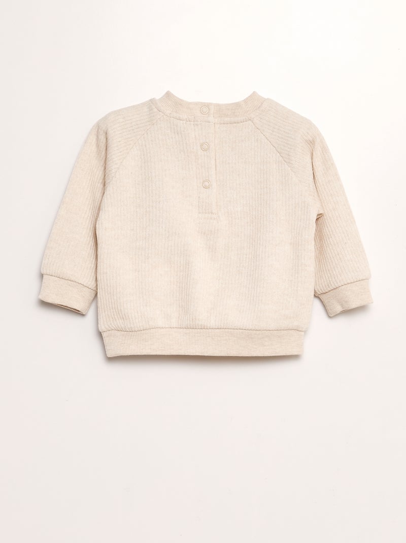 Conjunto em malha nervurada  - 2 peças BEGE - Kiabi