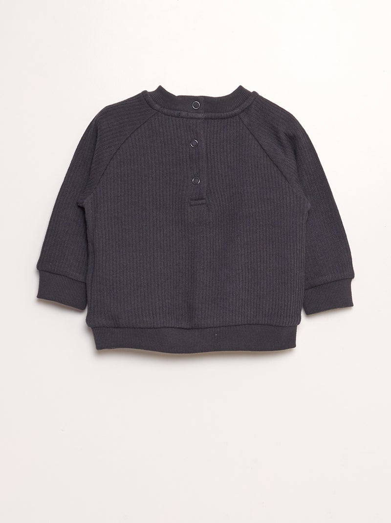 Conjunto em malha nervurada  - 2 peças PRETO - Kiabi