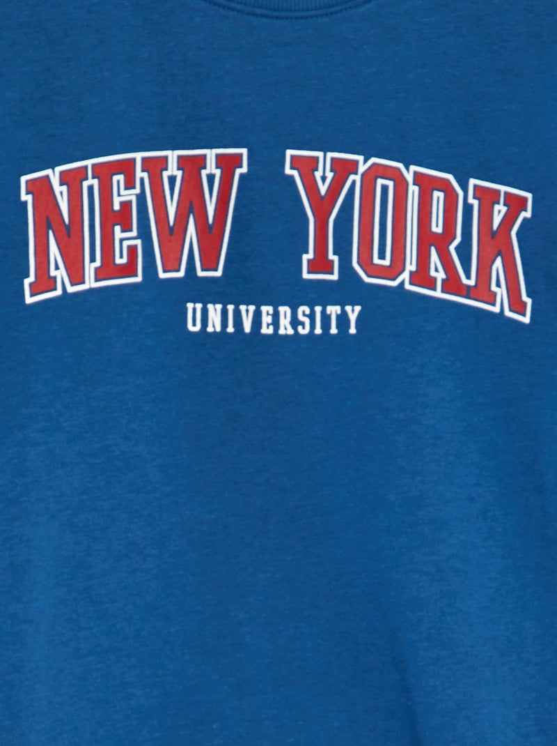 Conjunto em moletão estampado sweatshirt + calças - 2 peças AZUL - Kiabi