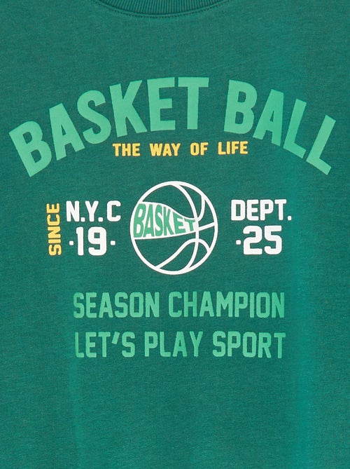 Conjunto em moletão estampado sweatshirt + calças - 2 peças - Kiabi