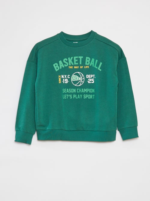 Conjunto em moletão estampado sweatshirt + calças - 2 peças - Kiabi