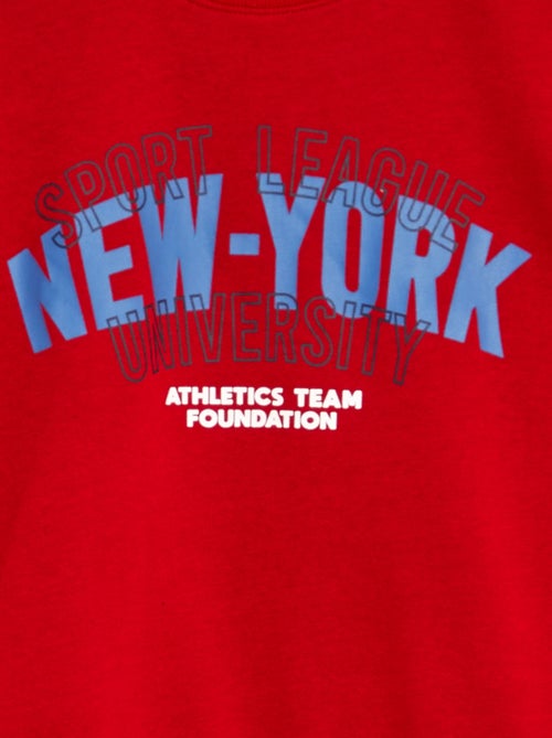 Conjunto em moletão estampado sweatshirt + calças - 2 peças - Kiabi