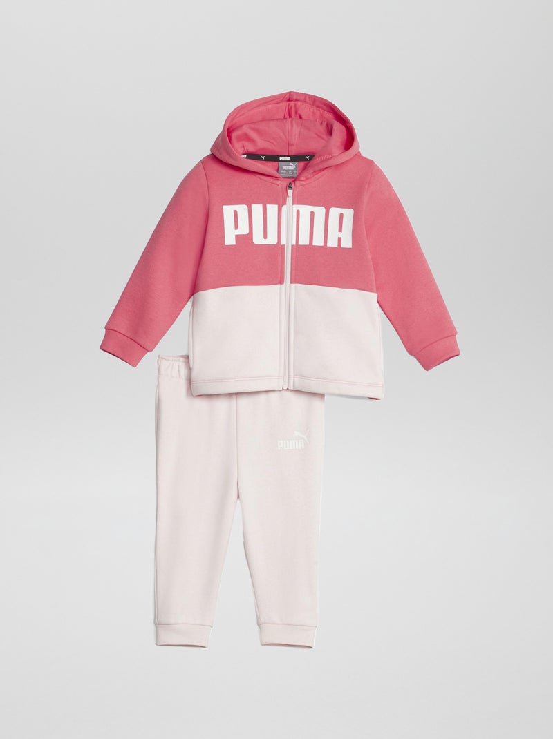 Conjunto em moletão 'Puma' - Sweatshirt com fecho + Calças de fato de treino ROSA - Kiabi