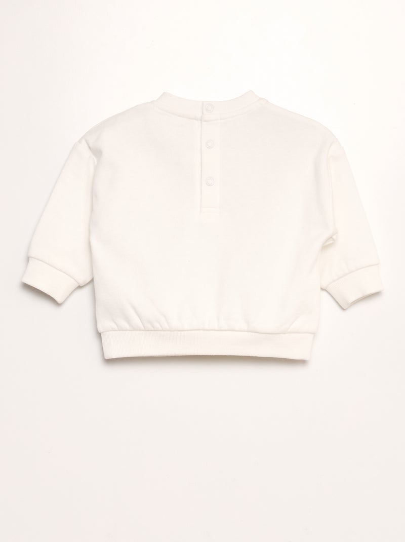 Conjunto em moletão 'Sitch'  - 2 peças BRANCO - Kiabi