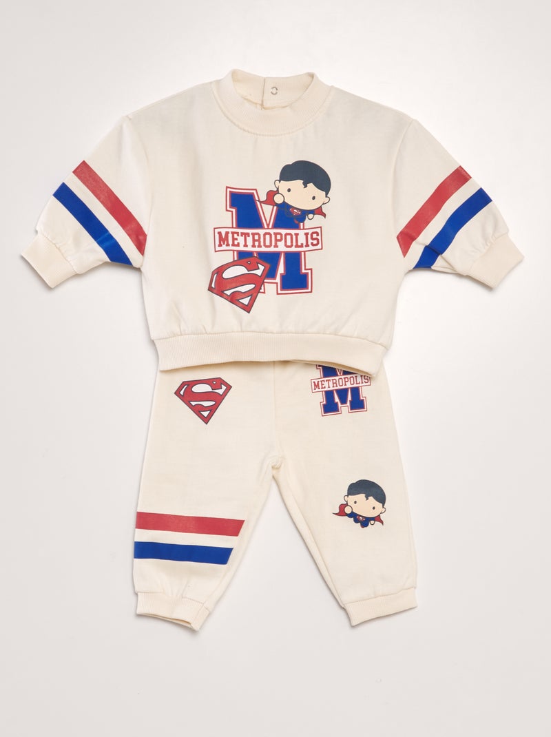 Conjunto em moletão 'Super-Homem' - 2 peças BRANCO - Kiabi