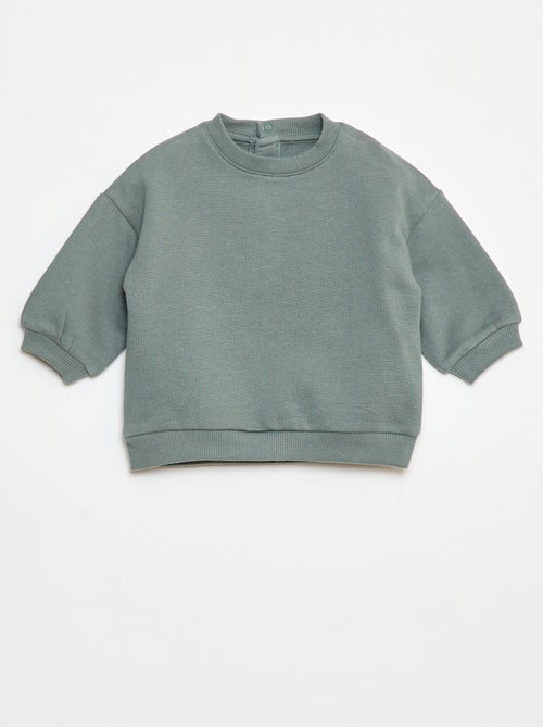 Conjunto em moletão: sweatshirt e calças - 2 peças - Kiabi