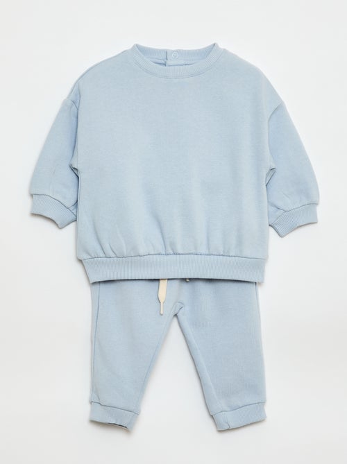 Conjunto em moletão: sweatshirt e calças - 2 peças - Kiabi