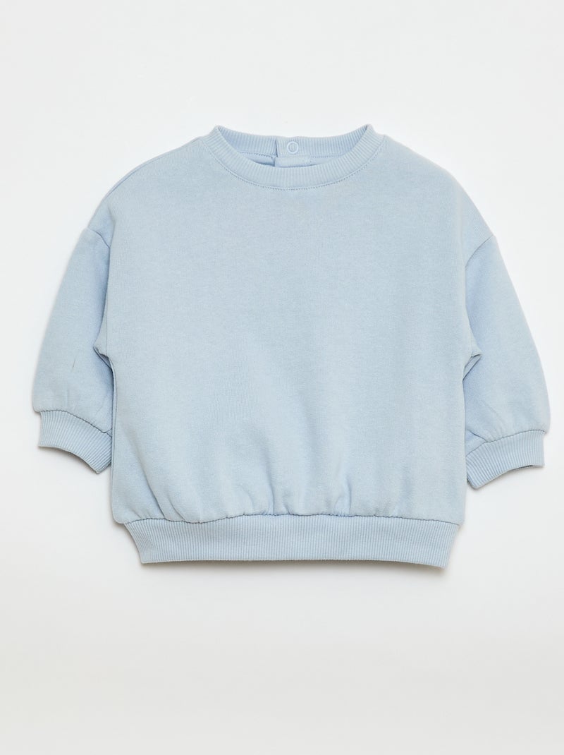 Conjunto em moletão: sweatshirt e calças - 2 peças Azul - Kiabi
