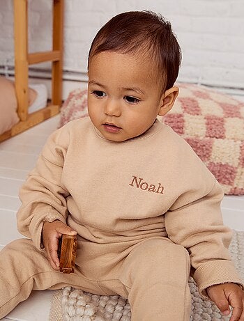 Conjunto em moletão: sweatshirt e calças - 2 peças