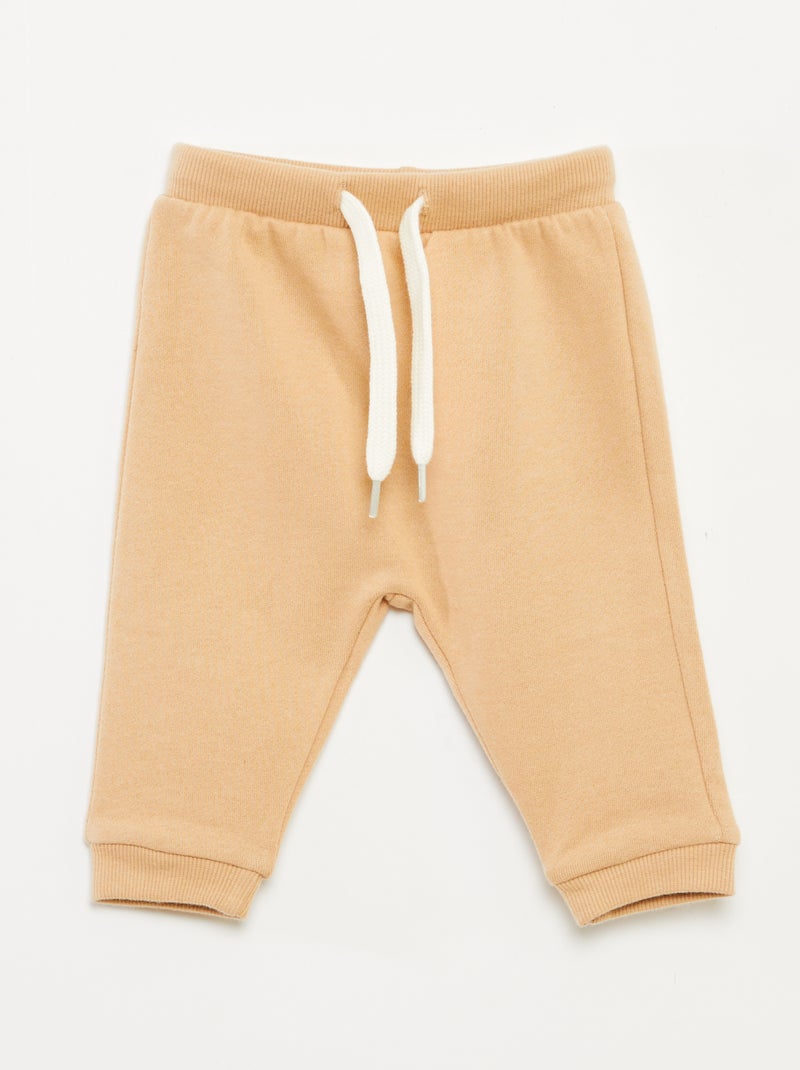 Conjunto em moletão: sweatshirt e calças - 2 peças Bege - Kiabi