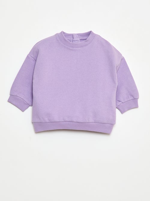 Conjunto em moletão: sweatshirt e calças - 2 peças - Kiabi