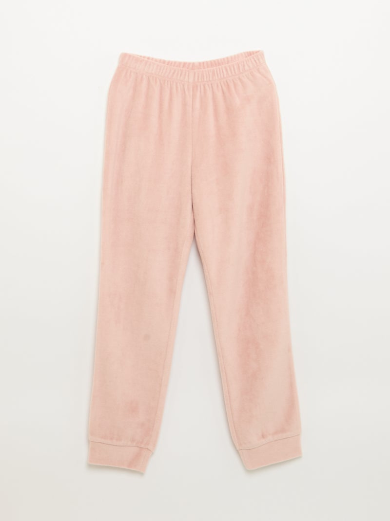 Conjunto em veludo - pijama de "Natal" 2 peças + máscara de dormir Rosa - Kiabi