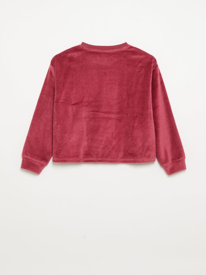 Conjunto em veludo 'Natal' - pijama de 2 peças + máscara de dormir Vermelho - Kiabi