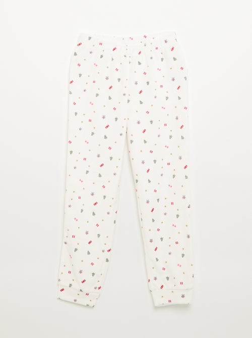 Conjunto em veludo 'Natal' - pijama de 2 peças + máscara de dormir - Kiabi