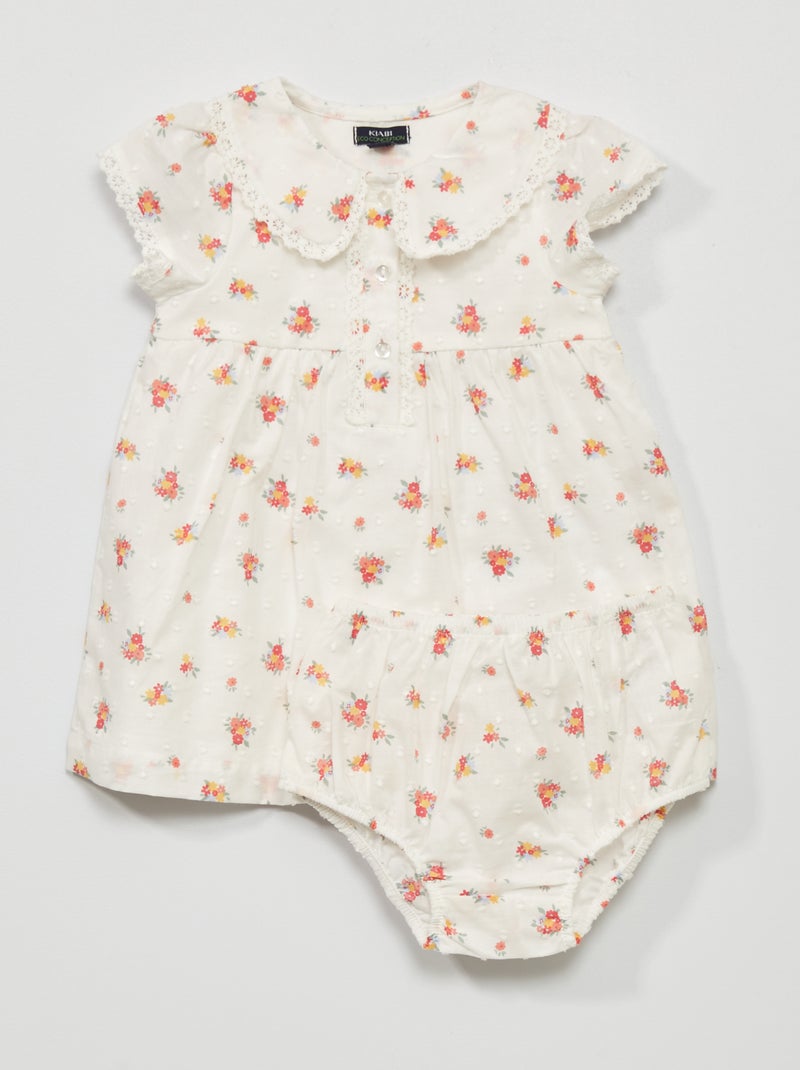 Conjunto em voile de algodão - 2 peças BRANCO - Kiabi