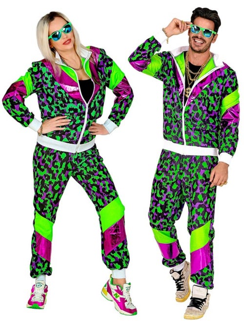 Conjunto esportivo neon com estampa animal dos anos 80 - Kiabi