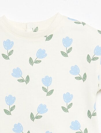 Conjunto estampado 2 peças calções + T-shirt