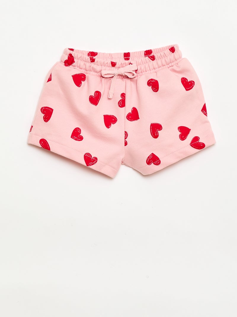 Conjunto estampado 2 peças calções + T-shirt Rosa - Kiabi
