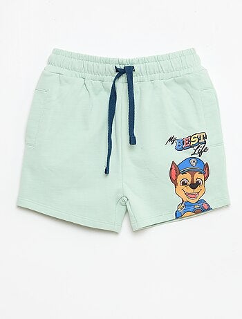 Conjunto estampado 'Patrulha Pata' blusa + bermuda em algodão