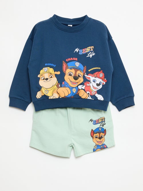 Conjunto estampado 'Patrulha Pata' blusa + bermuda em algodão - Kiabi