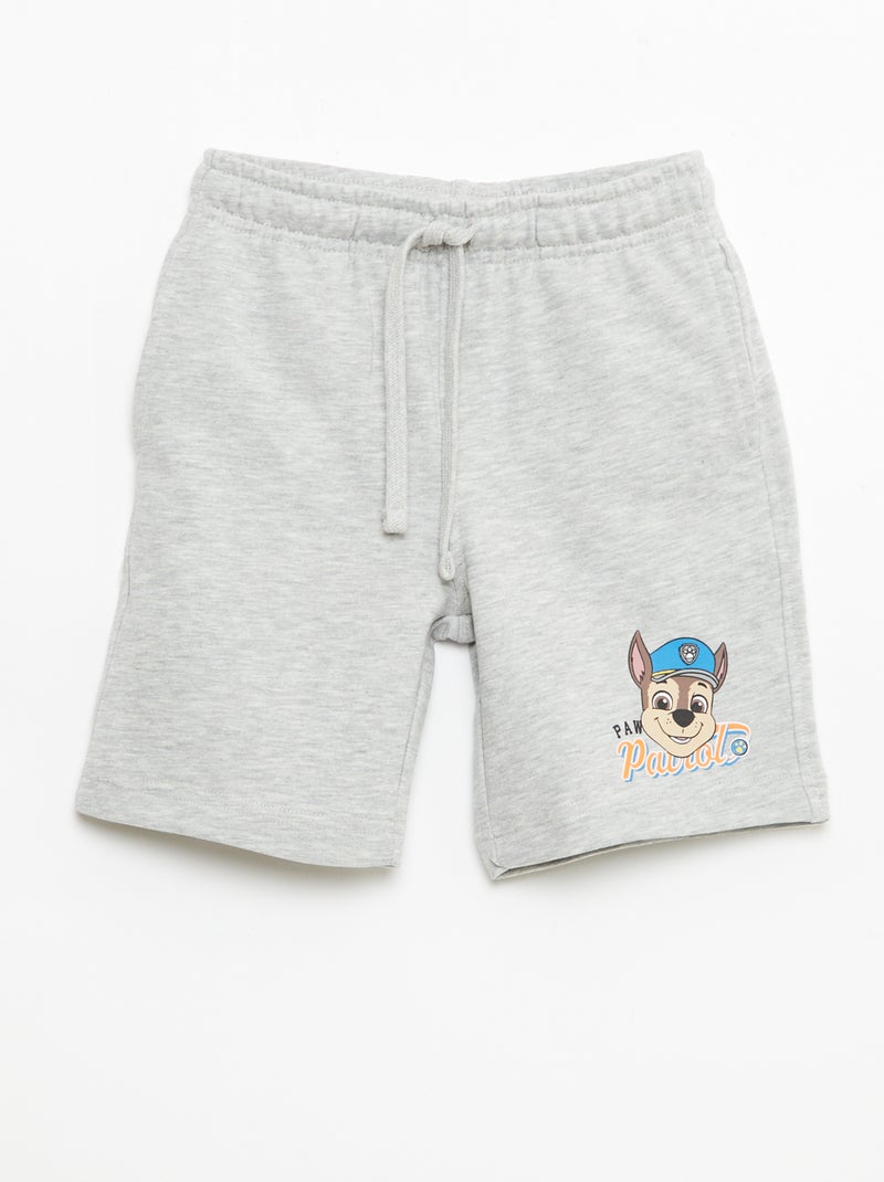 Conjunto estampado 'Patrulha Pata' sweat + calções em algodão Cinza - Kiabi