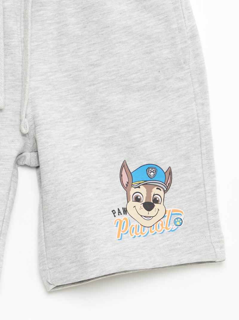 Conjunto estampado 'Patrulha Pata' sweat + calções em algodão Cinza - Kiabi