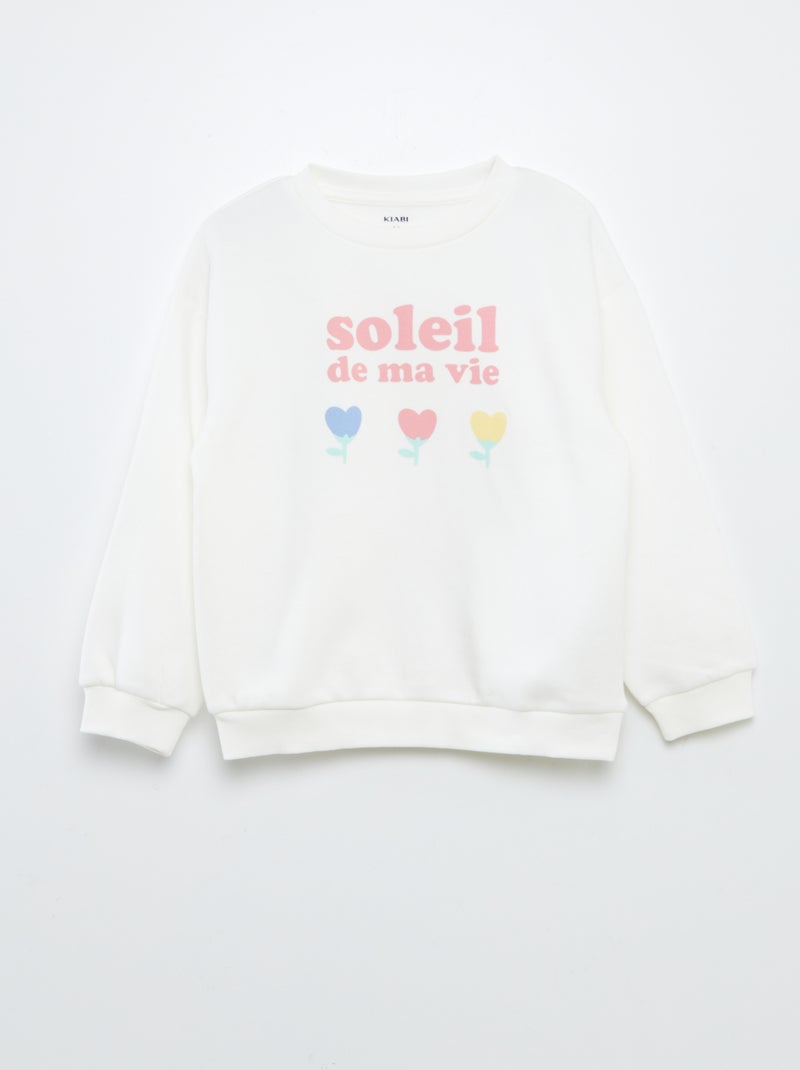 Conjunto estampado sweatshirt + calções tipo ciclista BRANCO - Kiabi