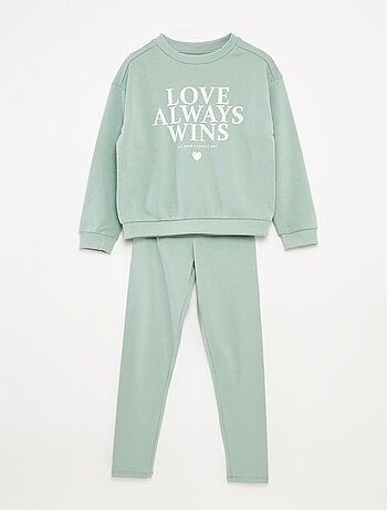 Conjunto estampado sweatshirt + leggings - 2 peças