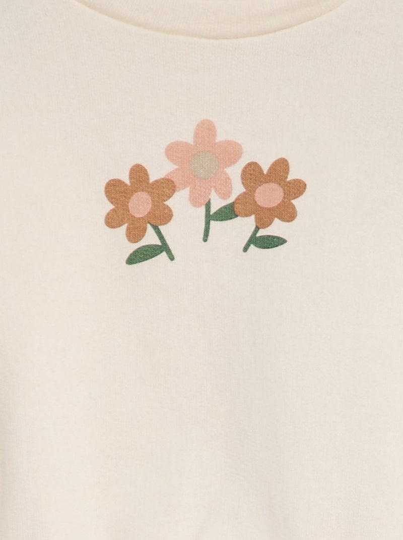 Conjunto estampado sweatshirt + leggings - 2 peças BRANCO - Kiabi