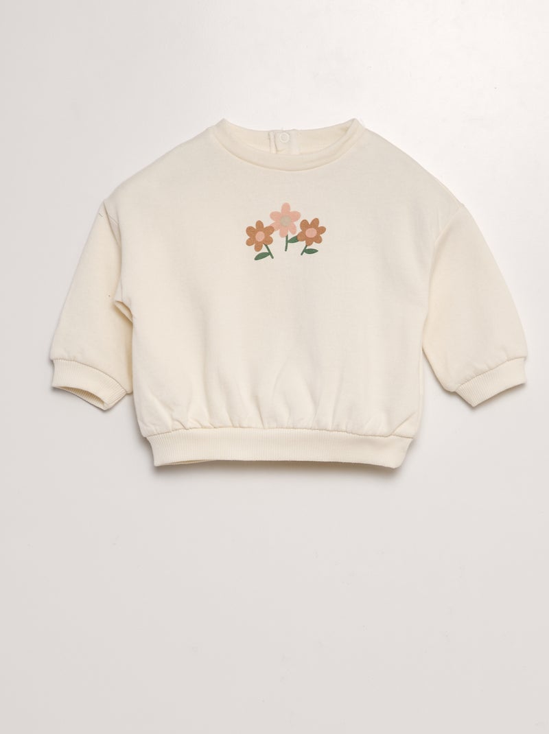 Conjunto estampado sweatshirt + leggings - 2 peças BRANCO - Kiabi