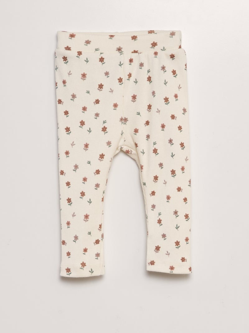 Conjunto estampado sweatshirt + leggings - 2 peças BRANCO - Kiabi