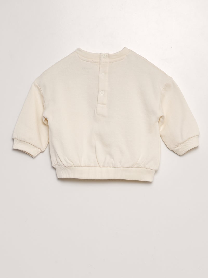 Conjunto estampado sweatshirt + leggings - 2 peças BRANCO - Kiabi