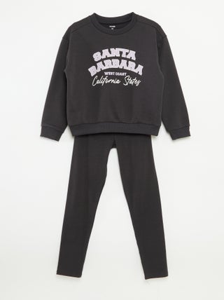 Conjunto estampado sweatshirt + leggings - 2 peças