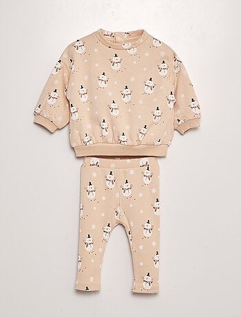 Conjunto estampado sweatshirt + leggings - 2 peças